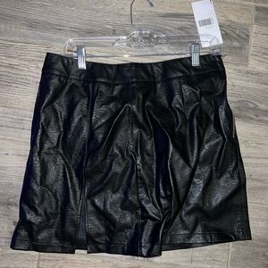 Black Mini faux leather skirt